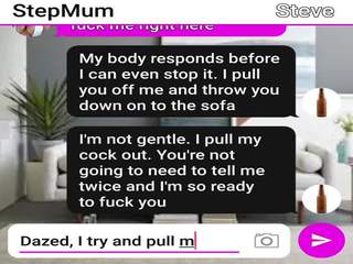 Sexy MILF and Son Fuck on Their Sofa Sexting Roleplay