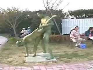اليابانية عجيب statue بالغ فيديو